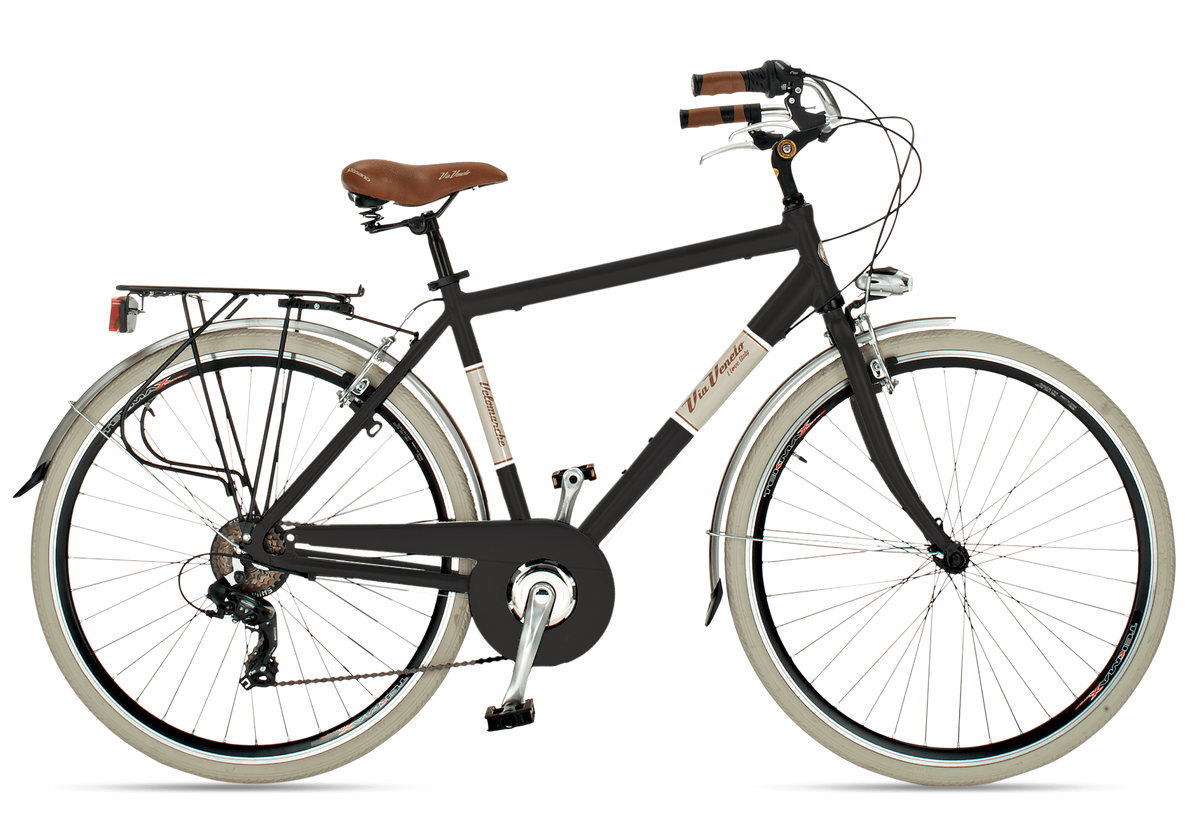 Bicicletta Via Veneto Elegance Man 18s - Nero Polvere di caffè (opaco)