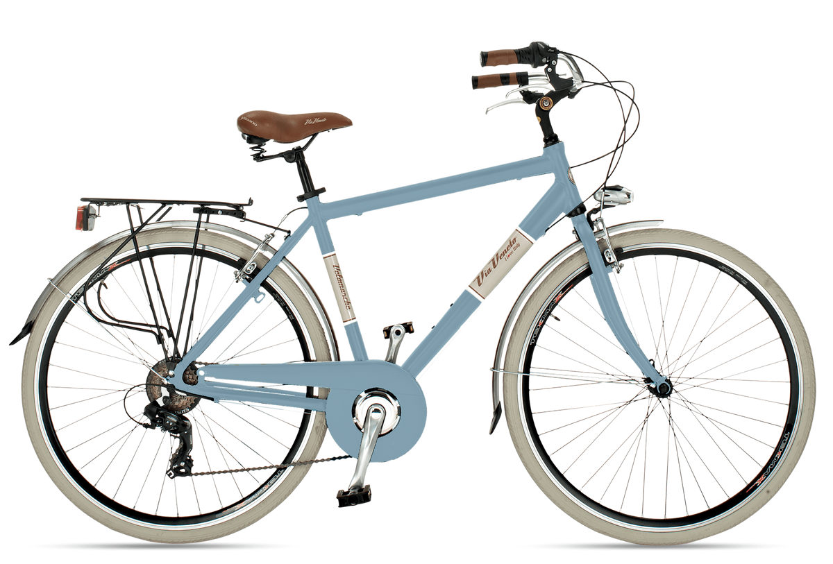 Bicicletta Via Veneto Elegance Man 18s - Blu Mama non mama