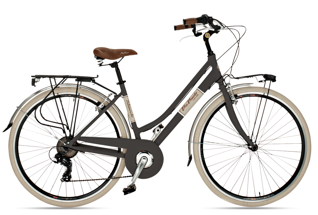 Bicicletta Via Veneto Elegance Lady 18s - Nero Polvere di caffè (opaco)