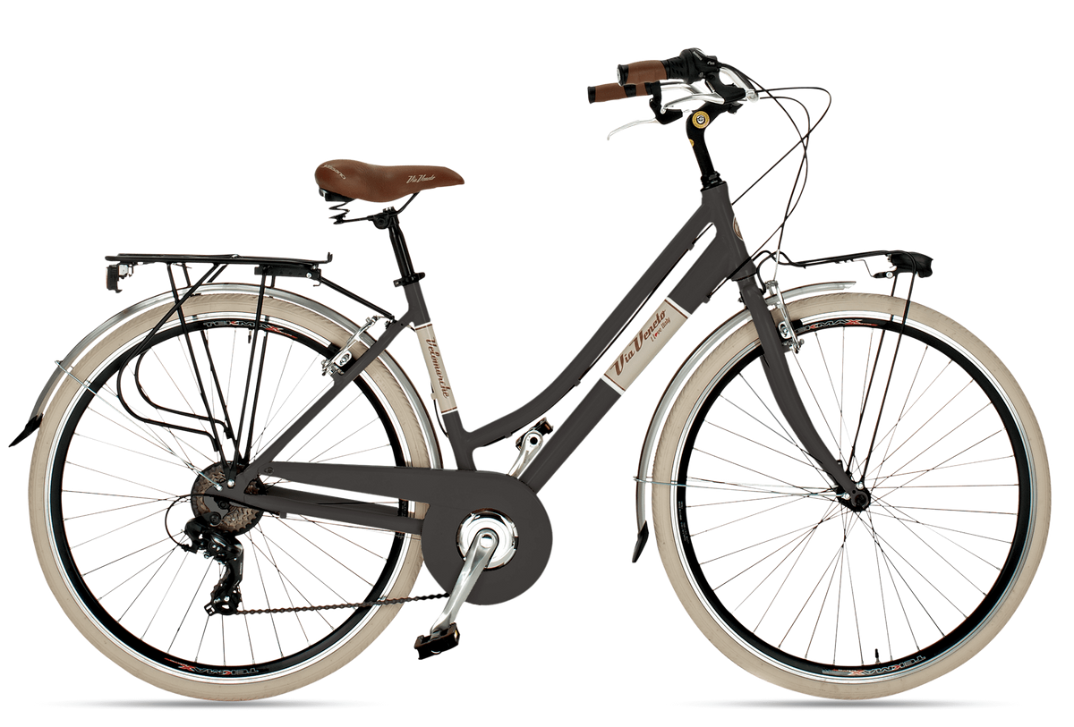 Bicicletta Via Veneto Elegance Lady 18s - Nero Polvere di caffè (opaco)